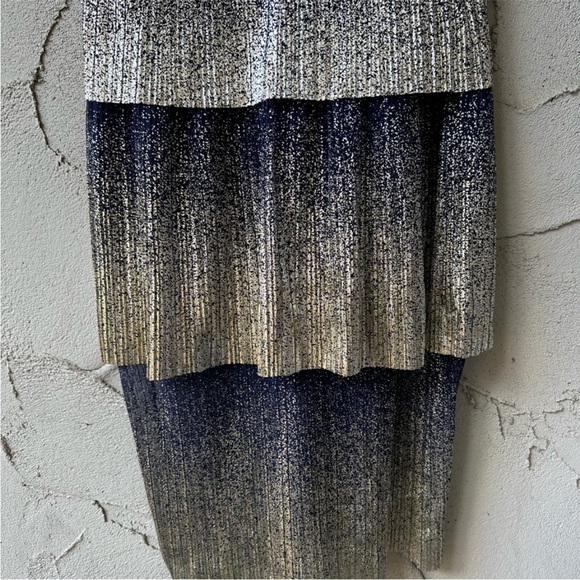 MARCHESA NOTTE Pleated Foil Degrade Tiered Dress - Picture 5 of 7